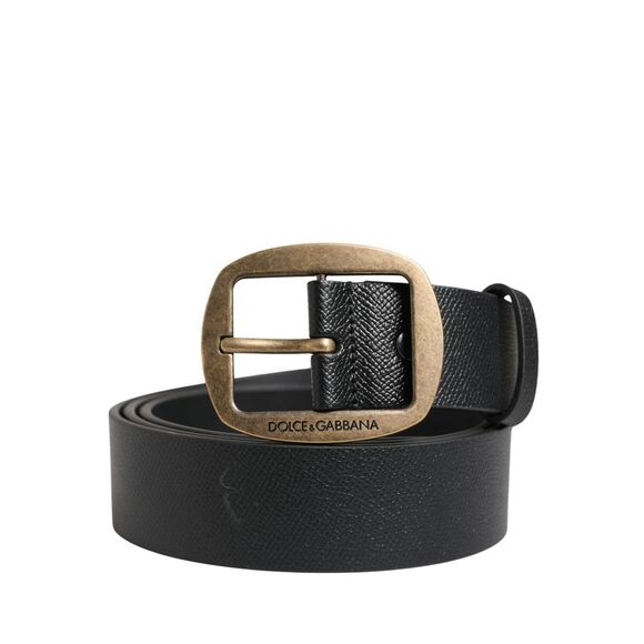 Dolce & Gabbana Other - Dolce & Gabbana Men Black Classic Leather Metal Buckle Men's Belt